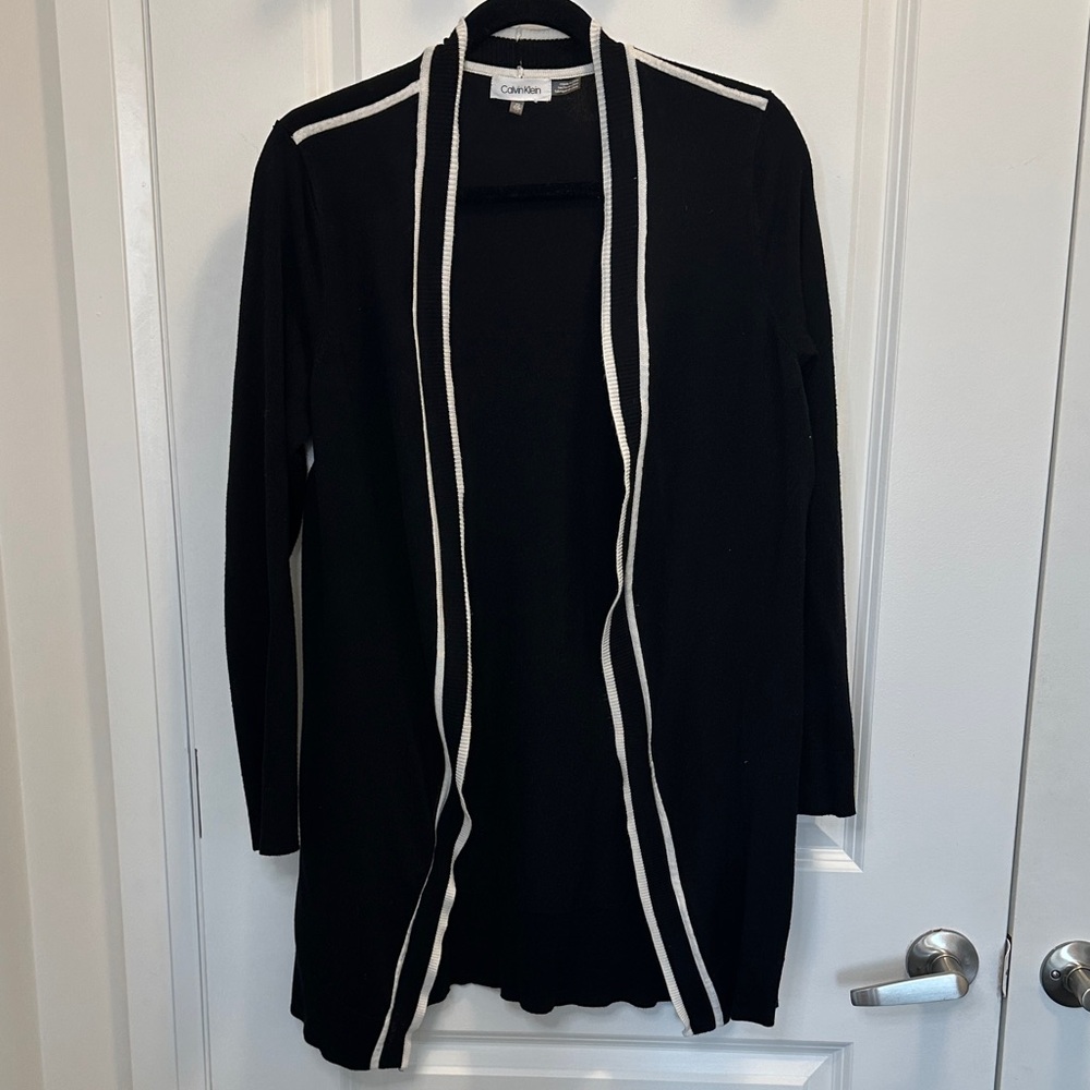 Calvin Klein Elegant Black and White Cardigan